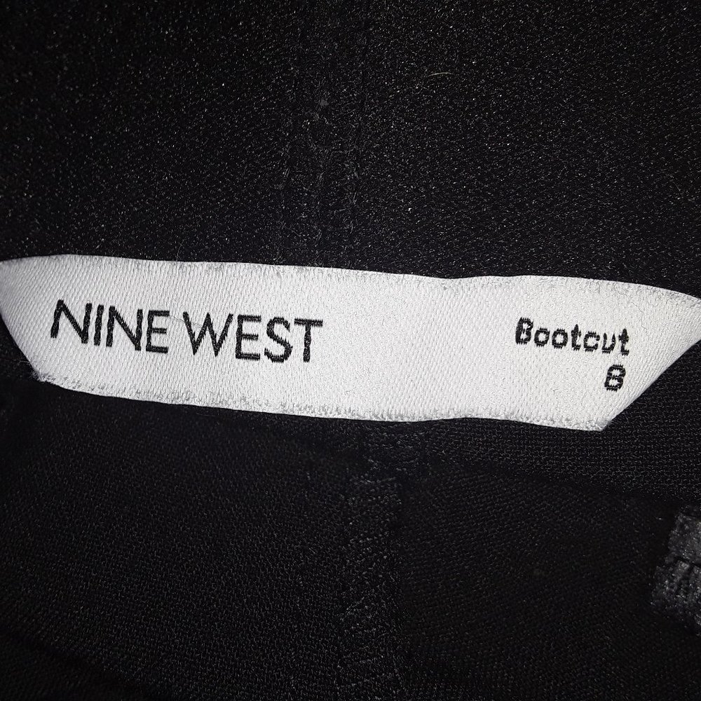 Nine West SZ 8 Tummy Control Black Suit Trouser Boot Cut Beltloop Pant - Picture 3 of 4